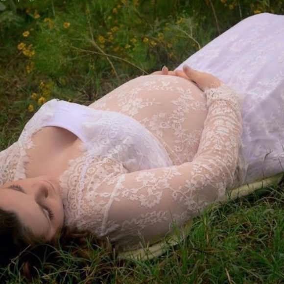 New Boho All Lace White Deep V Long Lingerie Dress - Picture 8 of 16